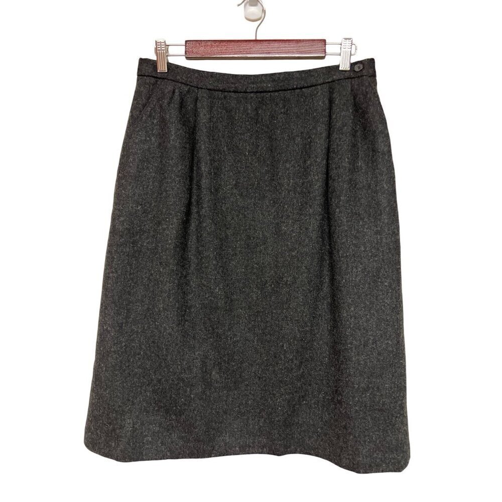 Jack Winter Grey Wool Blend Workwear Skirt Knee Length Women's Size 32